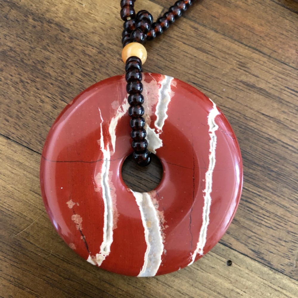 CLEARANCE 5 for $20 SALE Natural Stone Disc Pendant Necklace